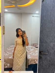 Embroidered Grey Kurta Set