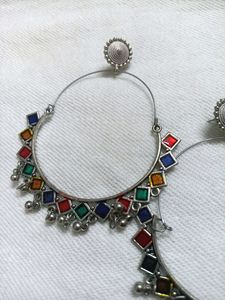 Multi Coloured Meena Chandballi Earring