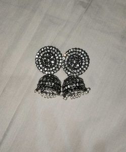Oxidised Jhumka Earrings