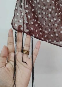 Brown Polka Dot Scarf