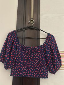 Heart Print Crop Top