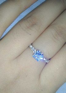 White Stone With Shining Diamond Ring