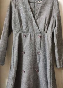 Elegant Grey Midi Dress