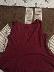 Maroon Sleeveless Top
