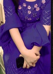 Royal Blue Floral Embroidered Dress