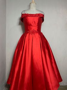Red Off-Shoulder Formal Gown