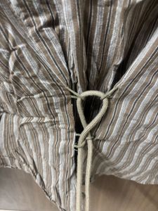 Striped Brown Blouse with Tie Detail
