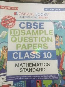 Oswal Sample Paper For Class 10th Mathematics