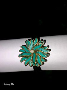 Teal Flower Hair Tie