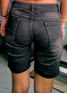 Black Denim Shorts