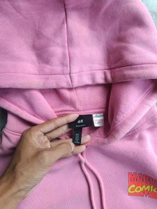 H&amp;M Pink Comics Graphic Hoodie