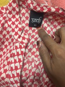 Kurta Set With Duppatta Free Red Heart Design Top