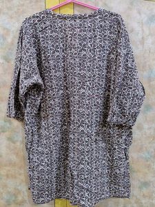 Grey Floral Pattern Kurti