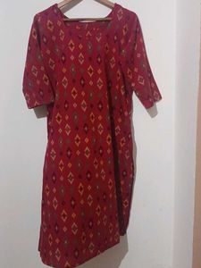 Red Diamond Print Tunic