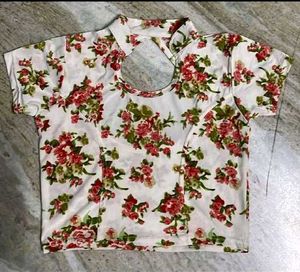 Backless Floral Crop Top