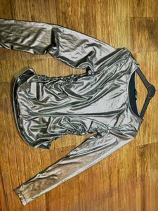 Silver Long Sleeve Top