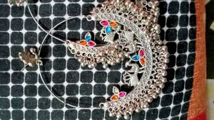 #Peacock Chandbali Earing #hoop Earing
