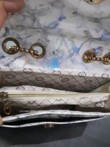 Shimmery White Hand Bag