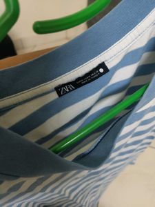 Blue And White Striped Tshirt