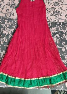 Red Anarkali Kurti with intricate Stone Work