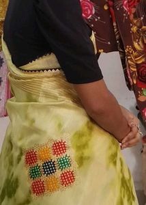 Tie-Dye Saree with Embroidery