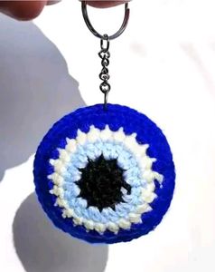 Evil Eye Crochet Keychain