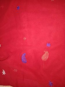 Red Embroidered Saree
