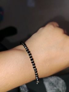 925 Sterling Silver Bracelet Nazriya Black Beeds