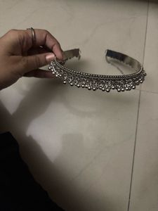 Silver Tone Beaded Choker Necklace