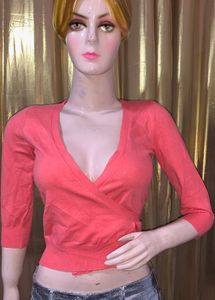 Cute Coral Wrap Top