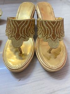 Golden Embellished Flats