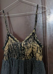 Patterned Sundress with laces in front