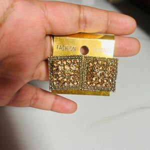 2 Ethnic Jhumka &amp; 1 Stud Earring