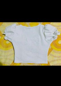 White Puff Sleeve Top