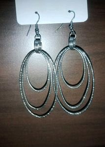 💎Silver Oval Drop Earrings💎