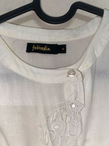 fabindia white cotton blouse