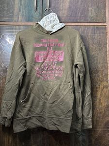 Olive Green Graphic Hoodie