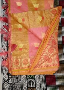 Peach Banarasi Saree