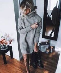 🇺🇸Stylish Gray Sweater Dress👜🕶️