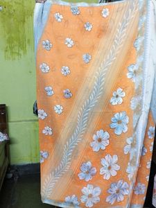 Cream Silk Saree