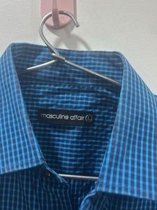Blue Checkered Long Sleeve Shirt