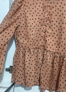 Brown Polka Dot Top From Max