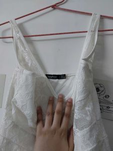 Boohoo See Through White Dress