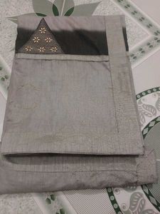 Grey Saree With Special Design & Stiched Blouse