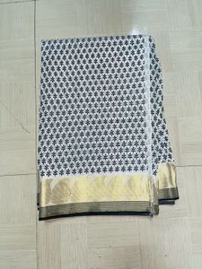 Elegant New White Printed Saree