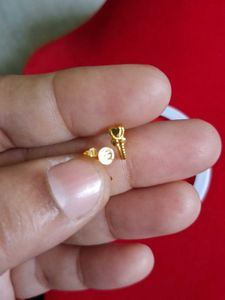 Gold Heart Stud Earrings