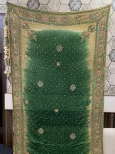 Green Embellished Saree