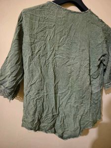 Embroidered Green Top