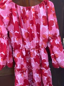 Mini Floral Red And White Dress 🥀