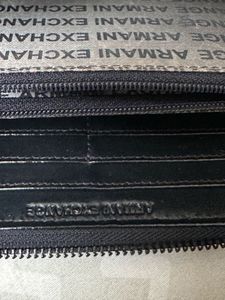 AX Glossy Embossed Logo Zip-Around Wallet
